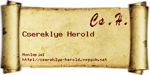 Csereklye Herold névjegykártya